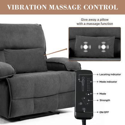 Fauteuil inclinable avec coussin de massage, assise large et montage facile