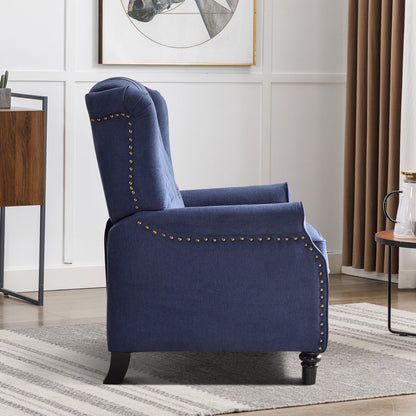 Fauteuil inclinable avec dossier capitonné et pieds en bois