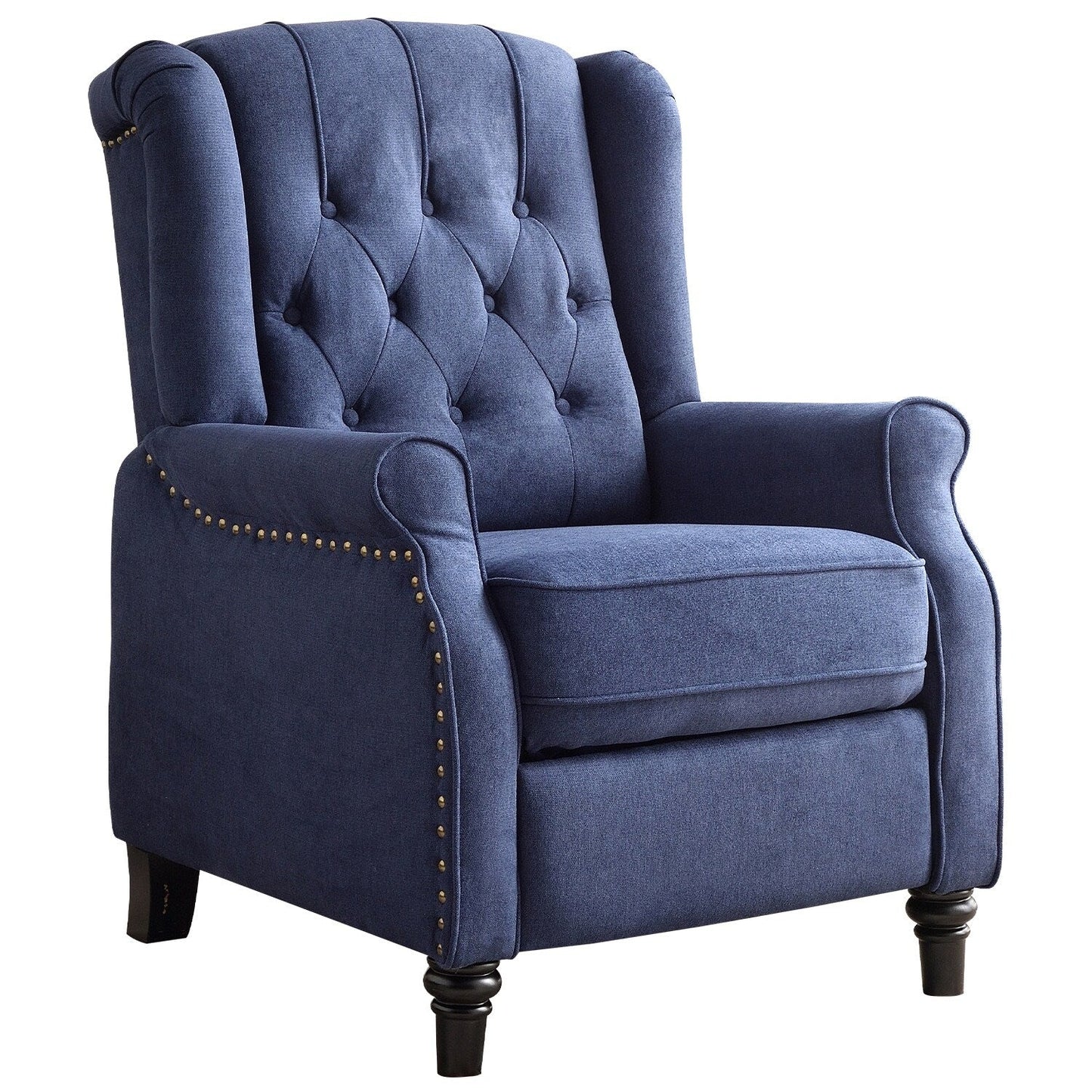 Fauteuil inclinable avec dossier capitonné et pieds en bois