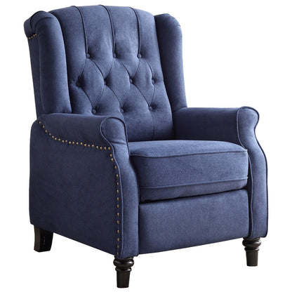 Fauteuil inclinable avec dossier capitonné et pieds en bois