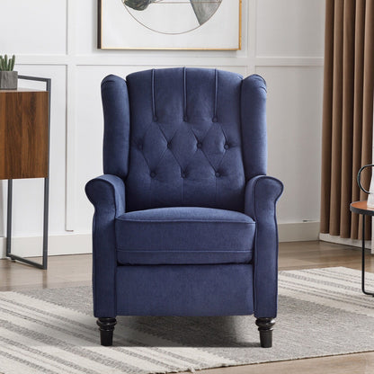Fauteuil inclinable avec dossier capitonné et pieds en bois