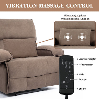 Fauteuil inclinable avec coussin de massage et siège large
