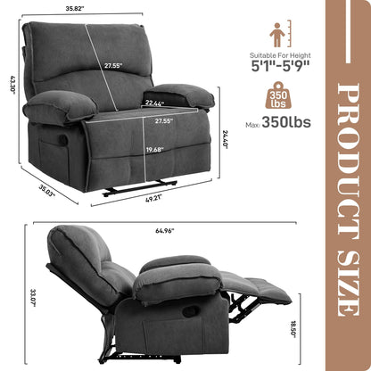 Fauteuil inclinable avec coussin de massage et siège large