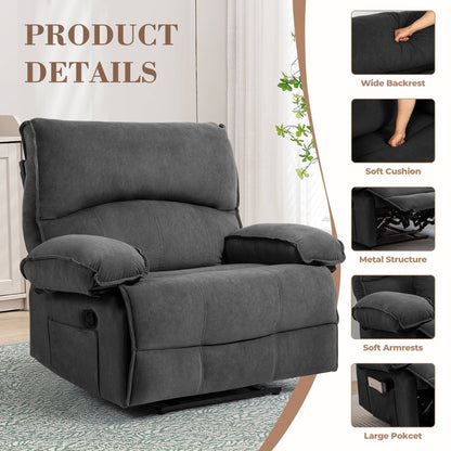 Fauteuil inclinable avec coussin de massage et siège large