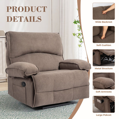 Fauteuil inclinable avec coussin de massage et siège large
