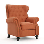 Fauteuil inclinable manuel Pushback, dossier capitonné, accoudoirs roulés, orange