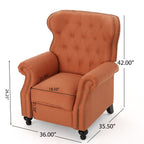 Fauteuil inclinable manuel Pushback, dossier capitonné, accoudoirs roulés, orange