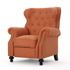 Fauteuil inclinable manuel Pushback, dossier capitonné, accoudoirs roulés, orange