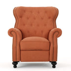 Fauteuil inclinable manuel Pushback, dossier capitonné, accoudoirs roulés, orange