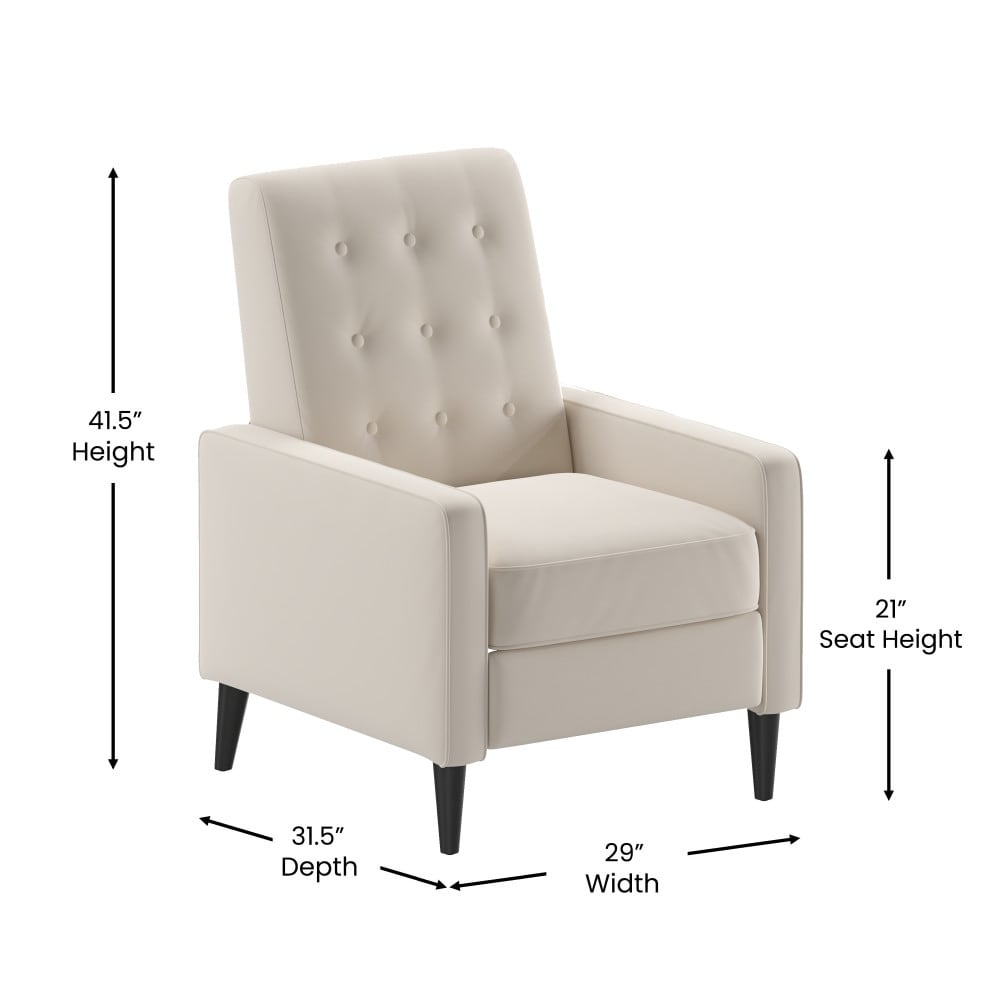 Fauteuil inclinable à dossier capitonné