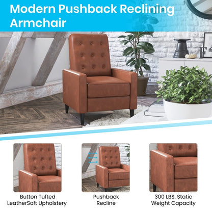 Fauteuil inclinable à dossier capitonné