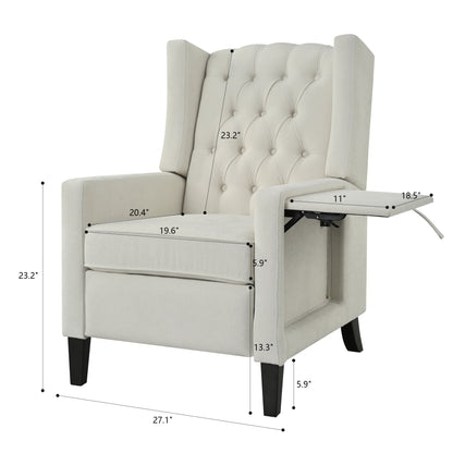 Fauteuil inclinable avec table d'appoint pliable et ports USB