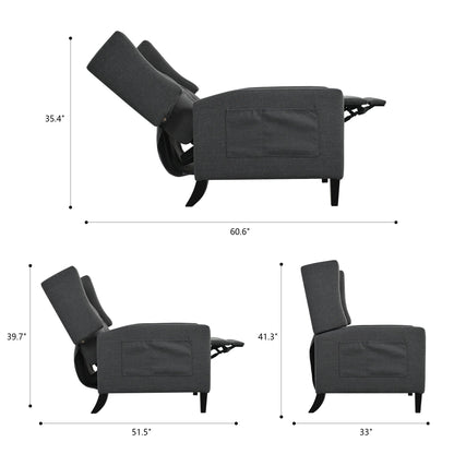 Fauteuil inclinable avec table d'appoint pliable et ports USB