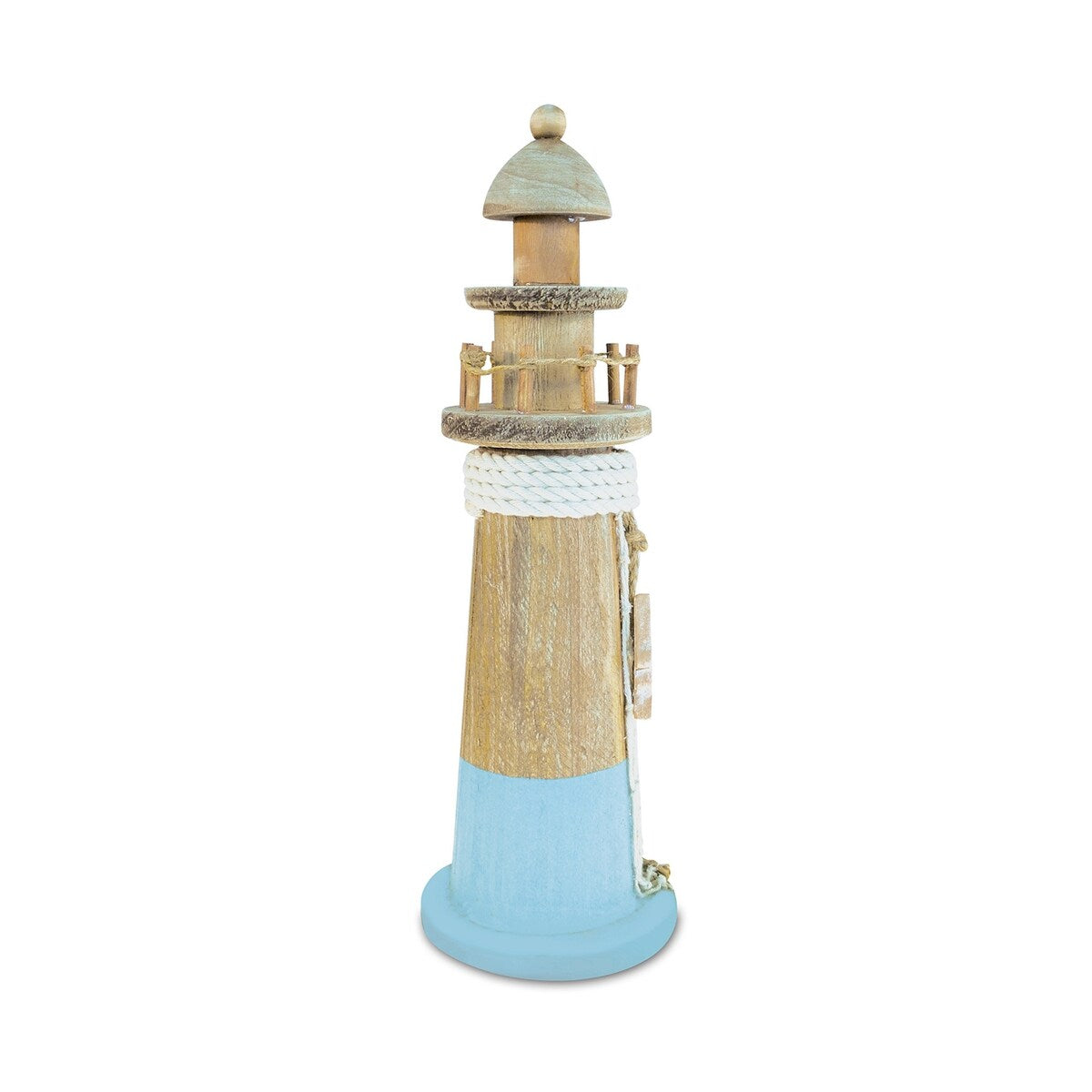 Puzzled Inc. Phare d'Evian, décoration nautique en bois fabriquée à la main - 3,75 x 3,75 x 12,25 pouces