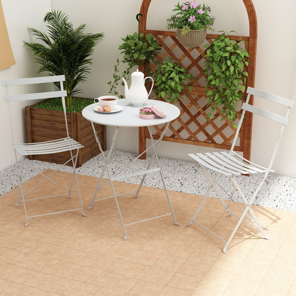 Ensemble bistro pliable en acier 3 pièces Pyramid Home Decor