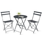 Ensemble bistro pliable en acier 3 pièces Pyramid Home Decor