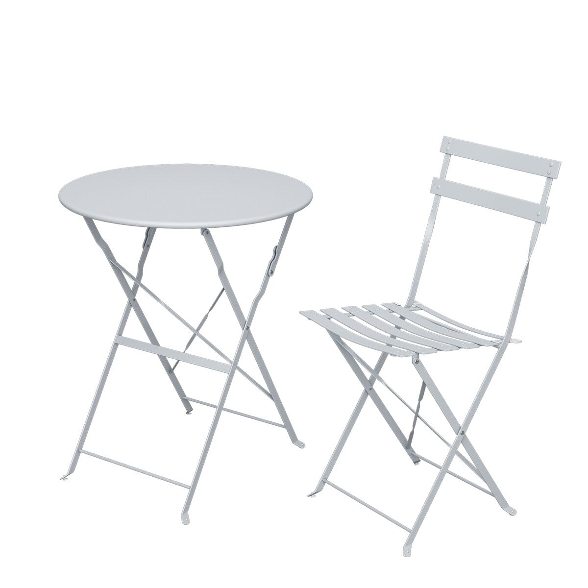 Ensemble bistro pliable en acier 3 pièces Pyramid Home Decor