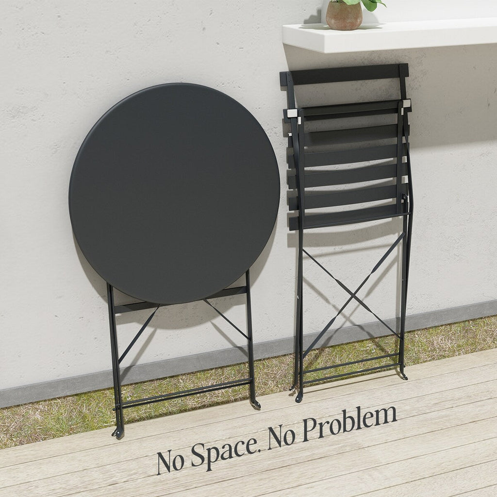 Ensemble bistro pliable en acier 3 pièces Pyramid Home Decor