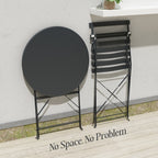 Ensemble bistro pliable en acier 3 pièces Pyramid Home Decor