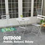Ensemble bistro pliable en acier 3 pièces Pyramid Home Decor
