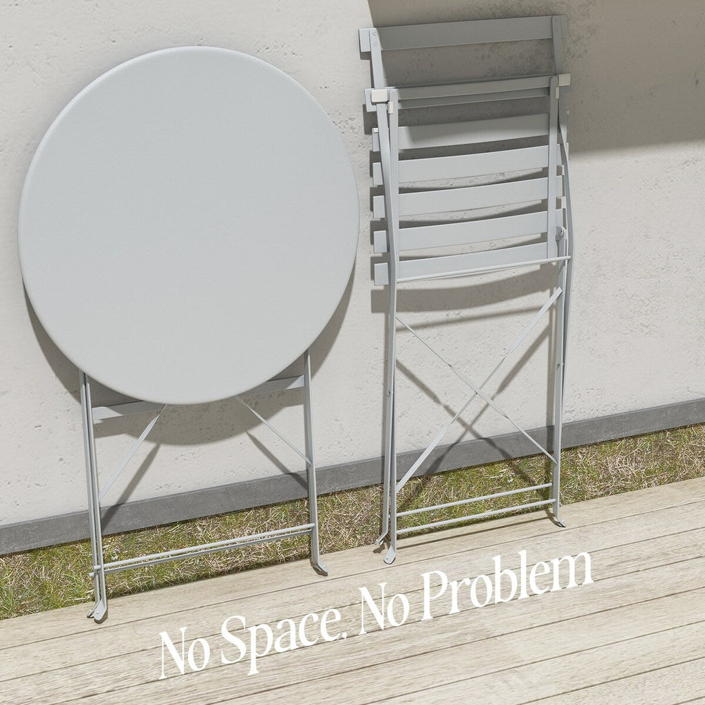 Ensemble bistro pliable en acier 3 pièces Pyramid Home Decor