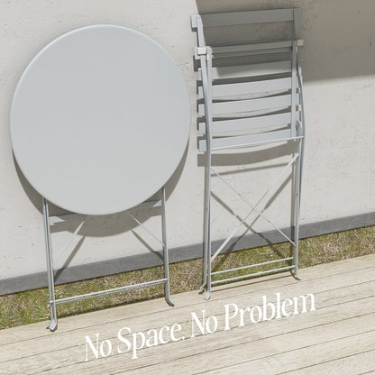 Ensemble bistro pliable en acier 3 pièces Pyramid Home Decor