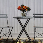 Ensemble bistro pliable en acier 3 pièces Pyramid Home Decor
