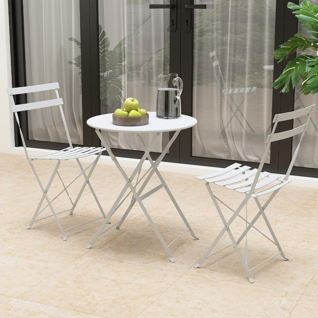 Ensemble bistro pliable en acier 3 pièces Pyramid Home Decor