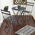 Ensemble bistro pliable en acier 3 pièces Pyramid Home Decor