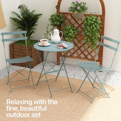 Ensemble bistro pliable en acier 3 pièces Pyramid Home Decor