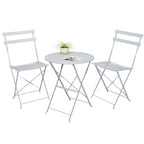Ensemble bistro pliable en acier 3 pièces Pyramid Home Decor