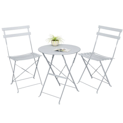 Ensemble bistro pliable en acier 3 pièces Pyramid Home Decor