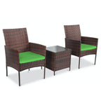 Ensemble bistrot de patio 3 pièces en rotin Pyramid Home Decor