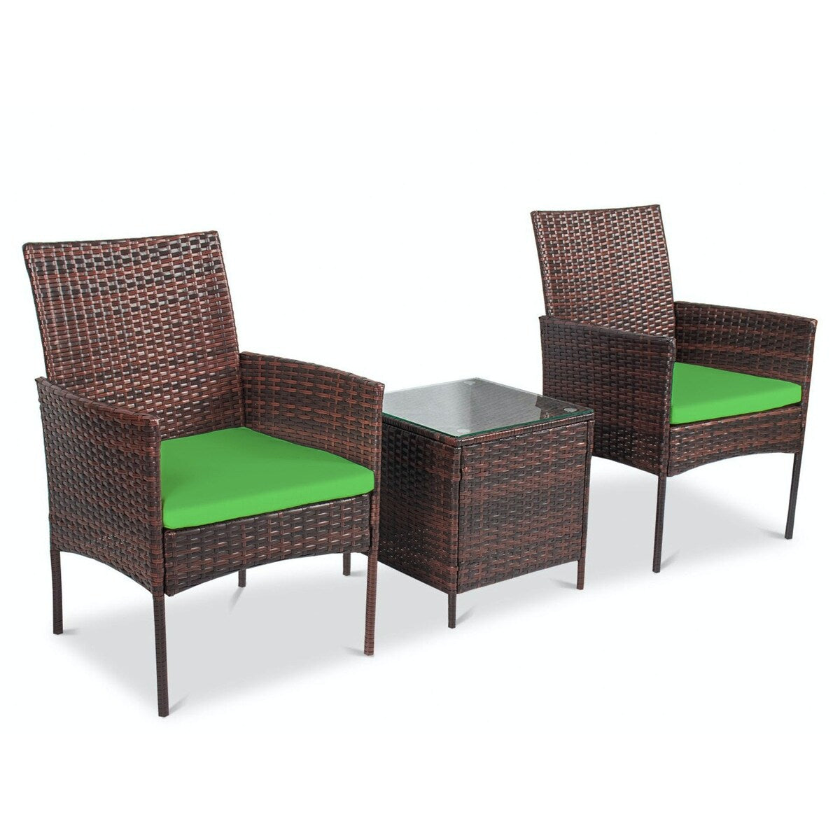 Ensemble bistrot de patio 3 pièces en rotin Pyramid Home Decor