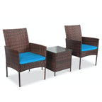 Ensemble bistrot de patio 3 pièces en rotin Pyramid Home Decor