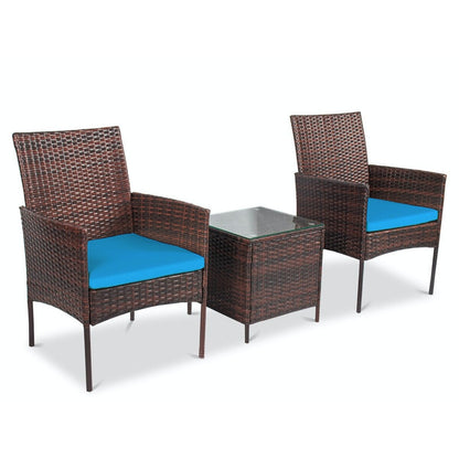 Ensemble bistrot de patio 3 pièces en rotin Pyramid Home Decor
