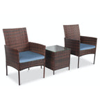 Ensemble bistrot de patio 3 pièces en rotin Pyramid Home Decor