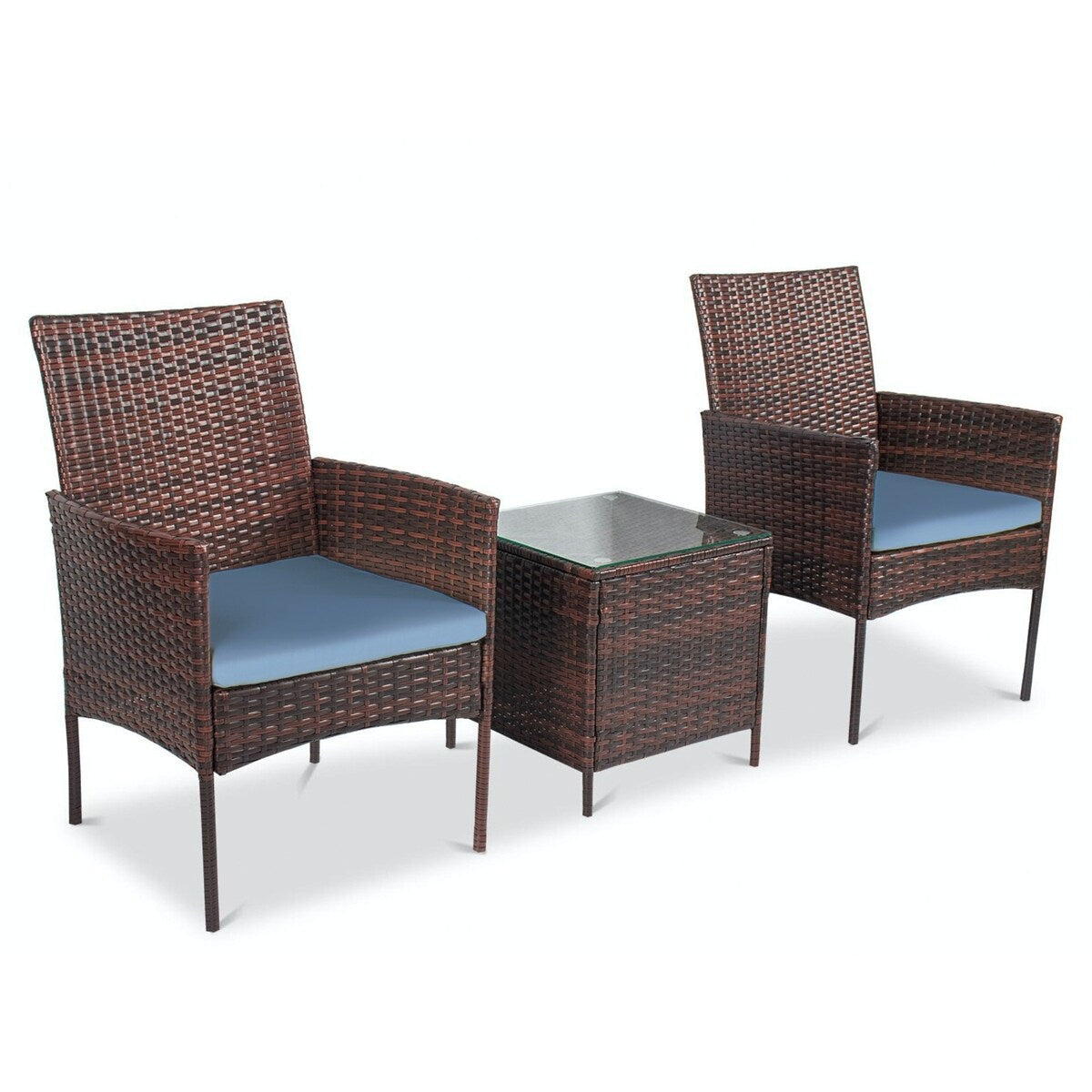 Ensemble bistrot de patio 3 pièces en rotin Pyramid Home Decor