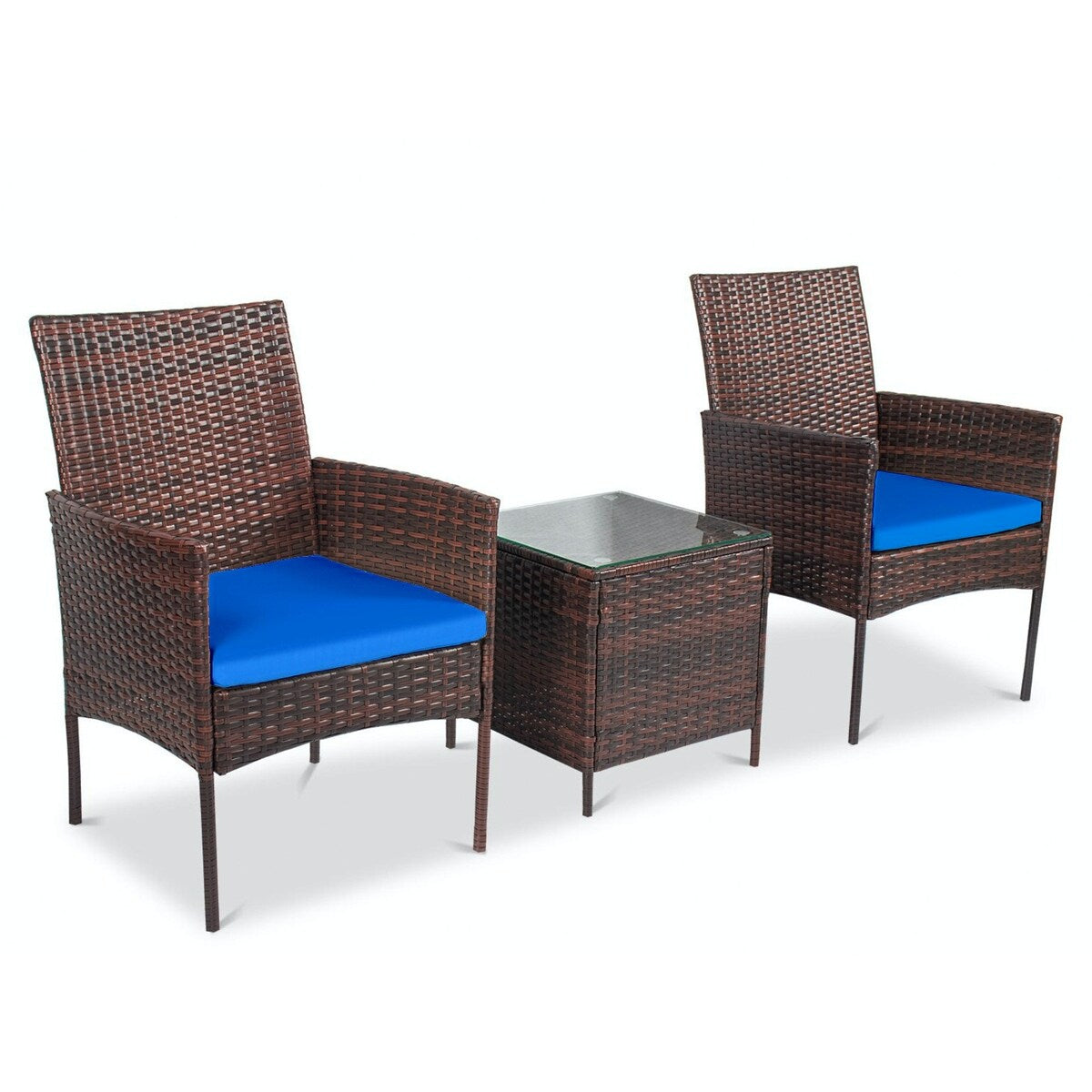 Ensemble bistrot de patio 3 pièces en rotin Pyramid Home Decor