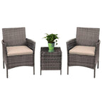 Ensemble bistrot de patio 3 pièces en rotin Pyramid Home Decor