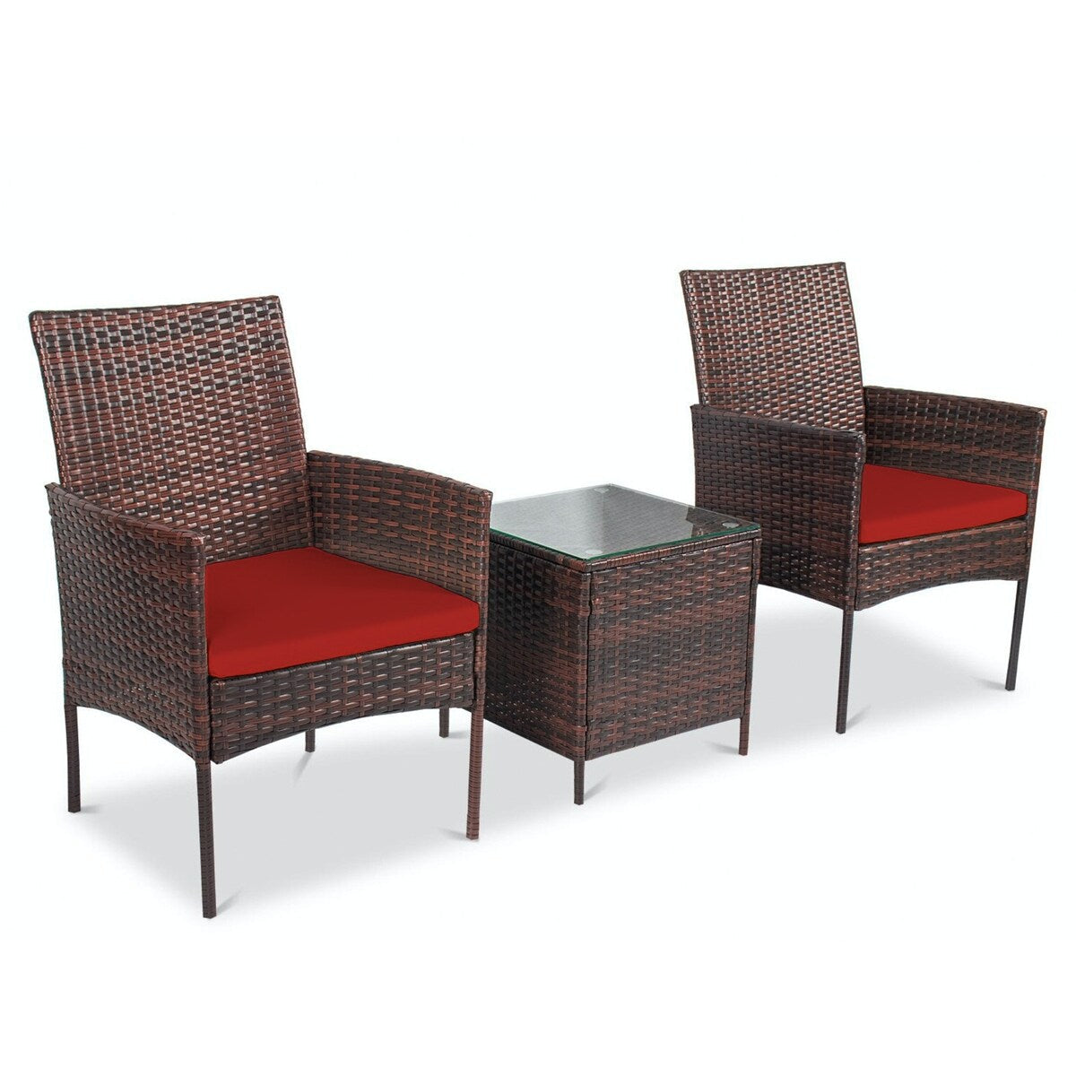 Ensemble bistrot de patio 3 pièces en rotin Pyramid Home Decor