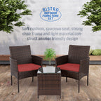 Ensemble bistrot de patio 3 pièces en rotin Pyramid Home Decor