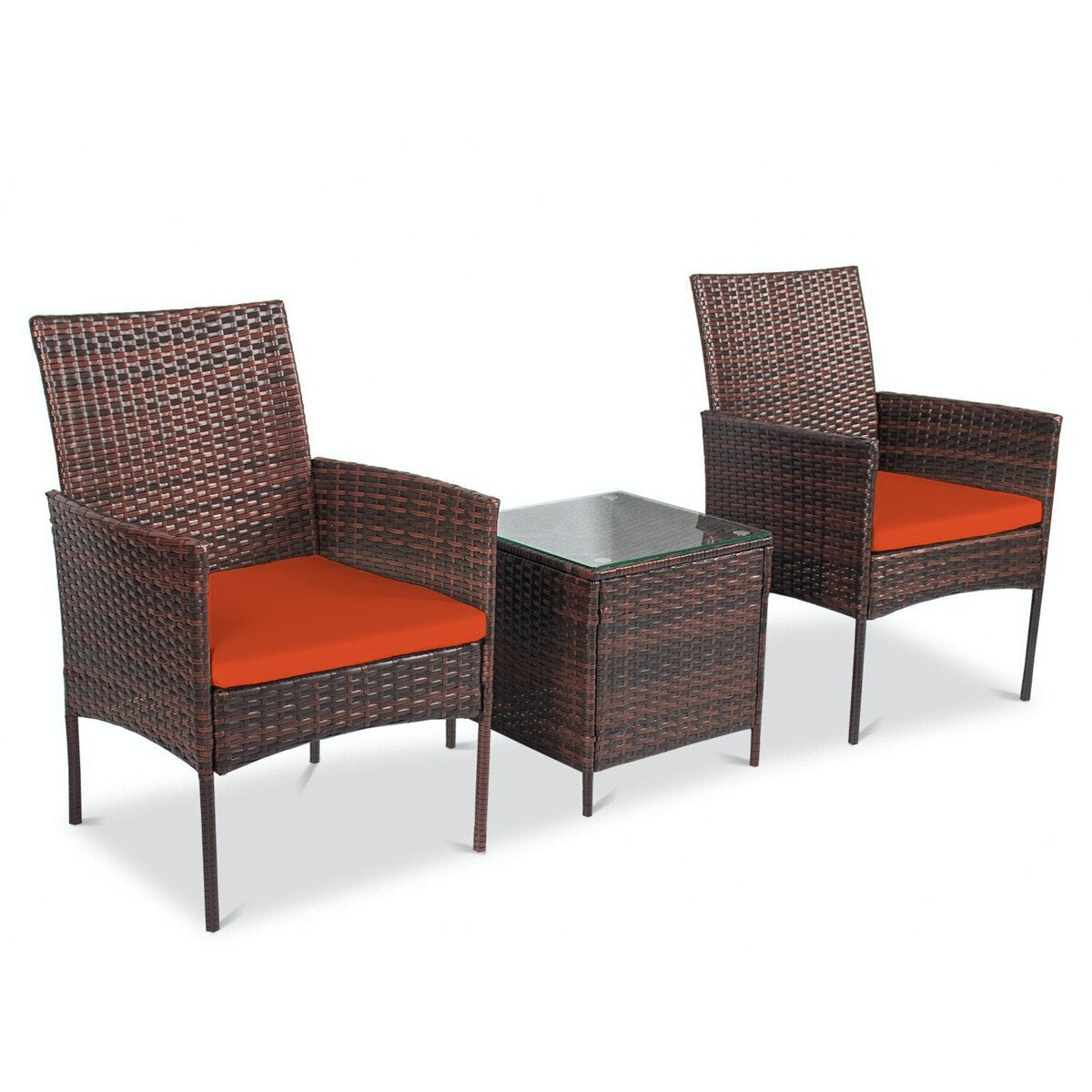 Ensemble bistrot de patio 3 pièces en rotin Pyramid Home Decor