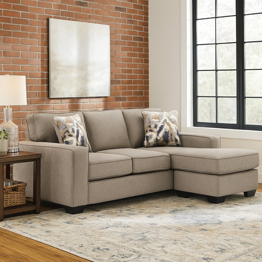 Canapé-lit Qien avec 2 coussins décoratifs, polyester gris pierre, 85 pouces