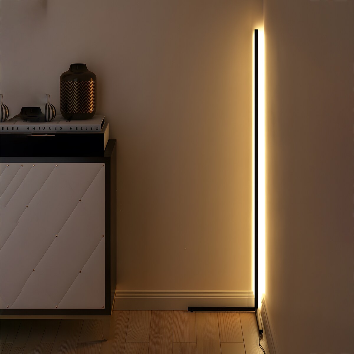 Lampadaire d'angle à LED RGBCW avec télécommande