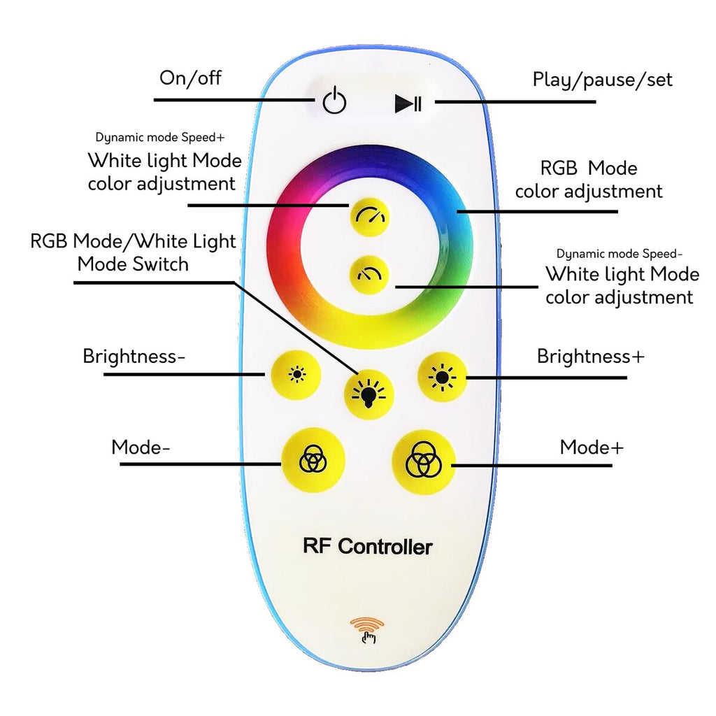 Lampadaire d'angle à LED RGBCW avec télécommande
