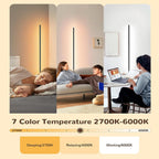 Lampadaire d'angle à LED RGBCW avec télécommande