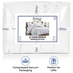 Couette Royale King - Couette toutes saisons en duvet synthétique - Couette matelassée légère (King, bleu marine)