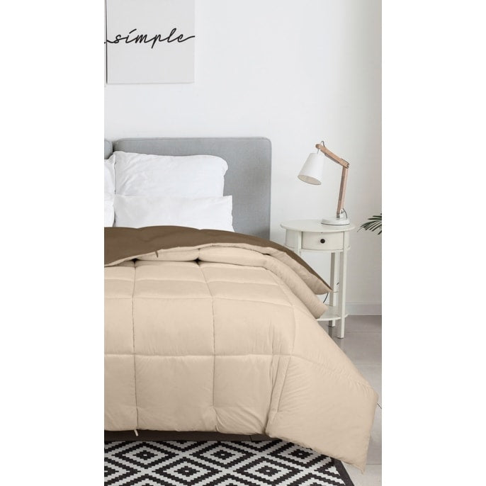 Couette Royale King - Couette toutes saisons en duvet synthétique - Couette matelassée légère (King, bleu marine)