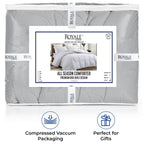 Couette Royale King - Couette toutes saisons en duvet synthétique - Couette matelassée légère (King, bleu marine)